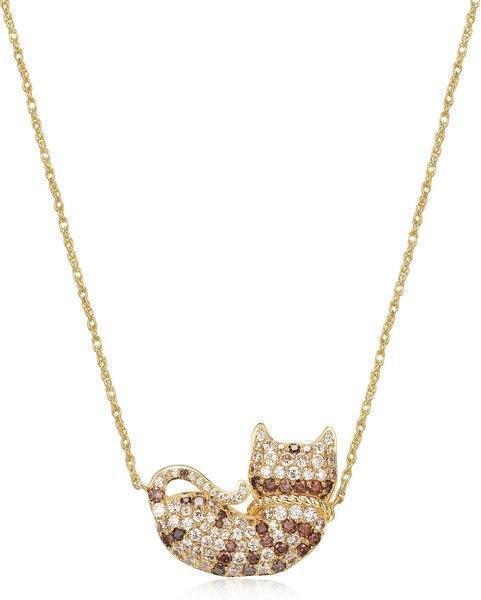 Scamper & Co 18K Yellow Gold Plated Sterling Silver Sweat Dreams Kitty Pendant Necklace